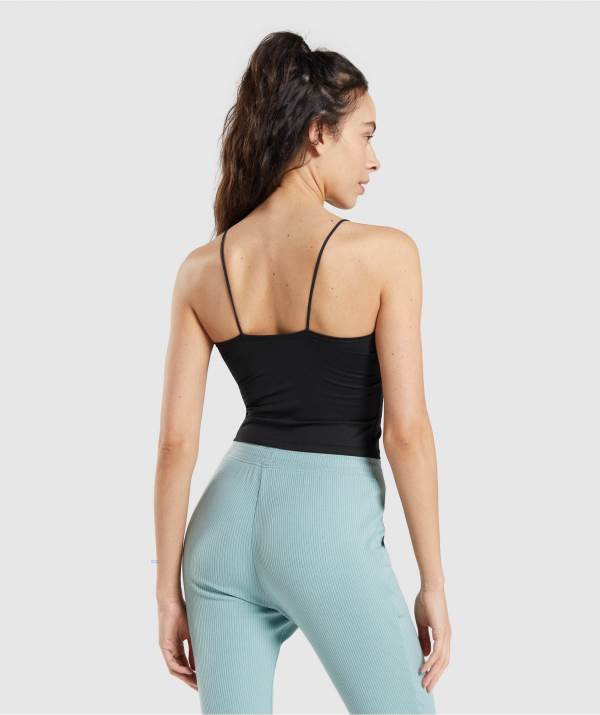 Damske Tielko Gymshark Pause Cami Čierne | CJ9352846
